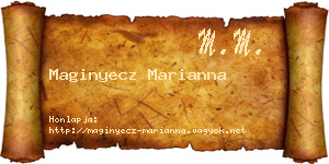 Maginyecz Marianna névjegykártya